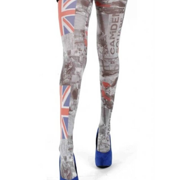 Pamela Mann Accessories - Pamela Mann Camden UK Printed Tights OSFM NEW